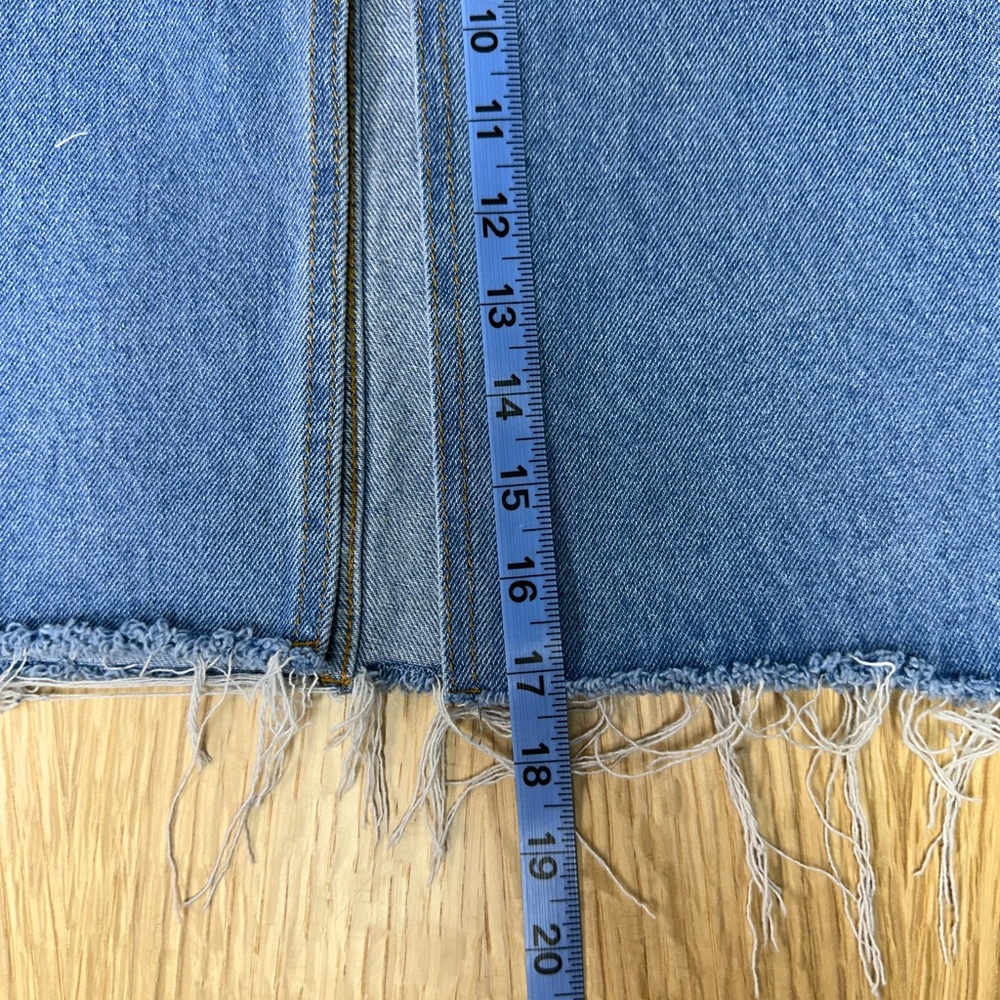 SHEIN Overlap Waist Split Thigh Denim Maxi Skirt Medium Wash Size Large - Picture 10 of 10